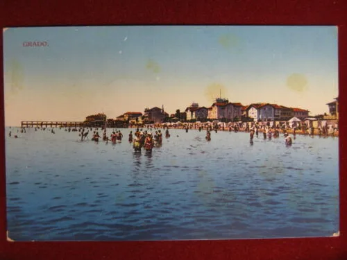 Grado in Spiaggia anni 10 non viaggiata animata #13810
