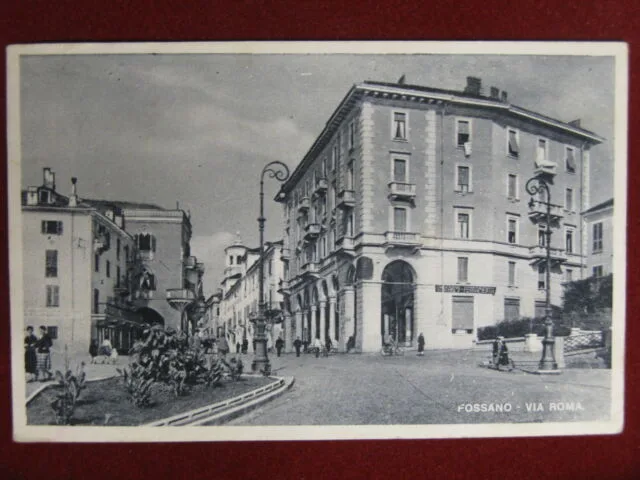 Fossano Via Roma anni 40, viaggiata, animata #12899
