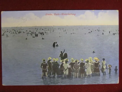 Grado Spiaggia anni 20 viaggiata animata #13808