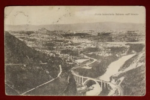 Ponte Ferroviario Salcano sull’Isonzo anni 10, viaggiata #14170