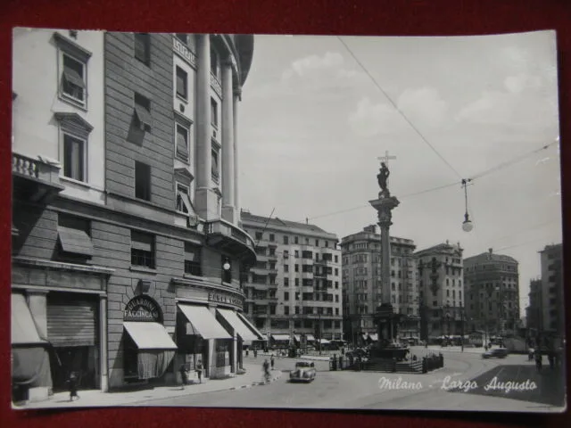 MILANO Largo Augusto anni 50 viaggiata auto FG #13140