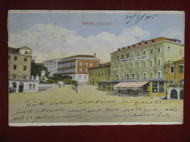 SIBENIK Croazia Hotel Krka viaggiata animata anni 10 #11350