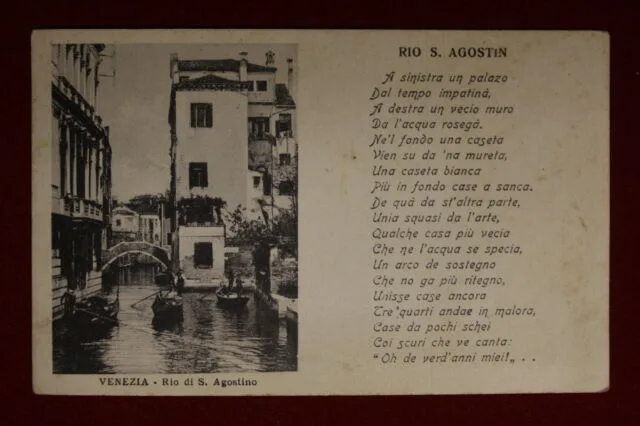 VENEZIA Rio S. Agostino non viaggiata anni 40 #14198