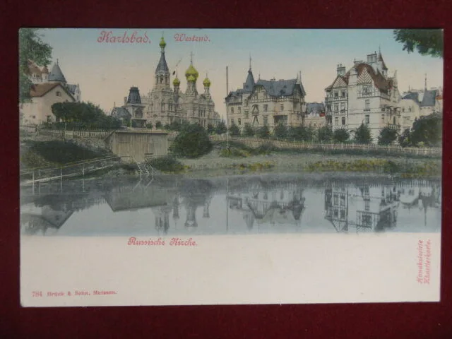 KARLSBAD Repubblica Ceca Russische Kirche viaggiata “900 #11337