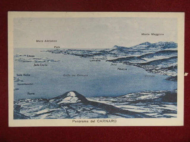 Croazia Panorama del Carnaro no viaggiata anni 30 #11334