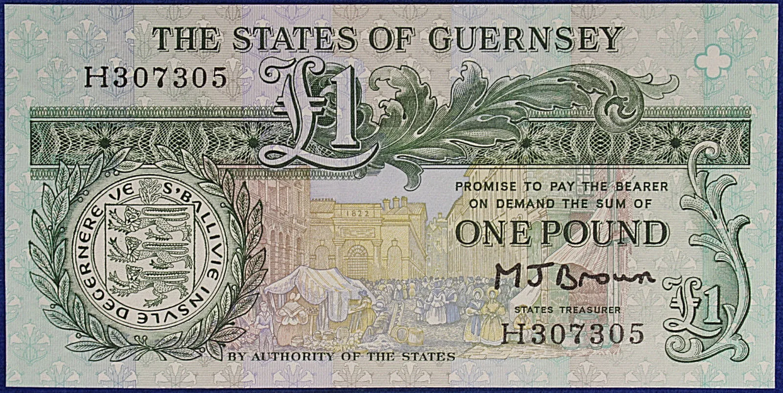 GUERNSEY 1 POUND 1990 FDS Pick#52a #B1023