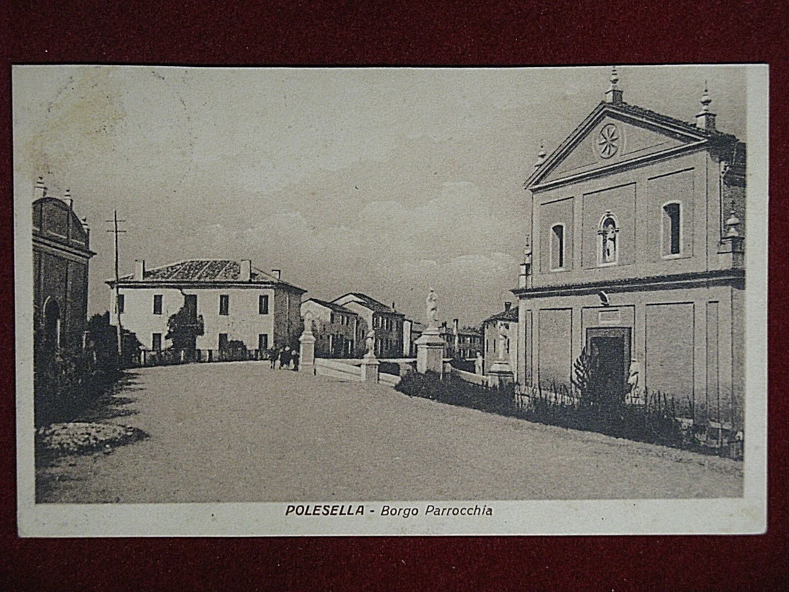 POLESELLA Borgo Parrocchia animata, viaggiata, 1927 #11444