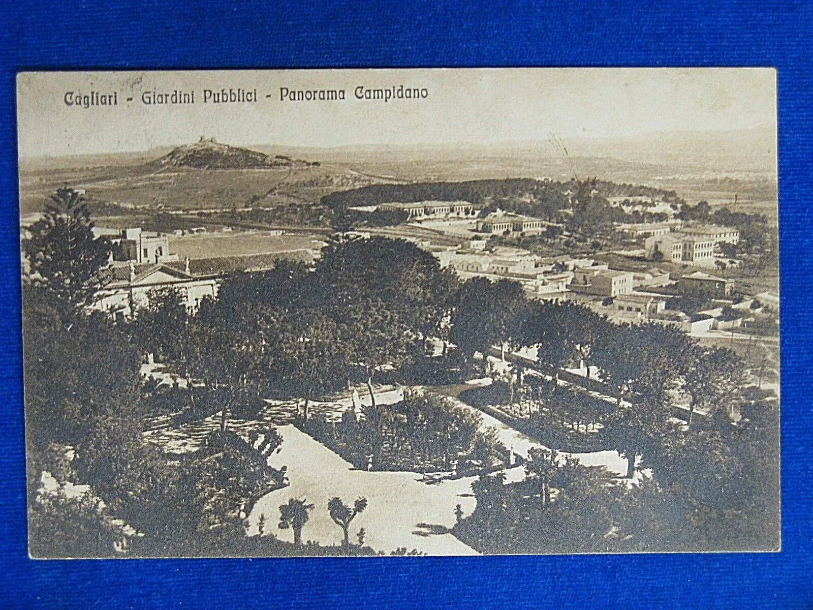 CAGLIARI – Giardini Pubblici Panorama Campidano viaggiata, anni 30 #14563