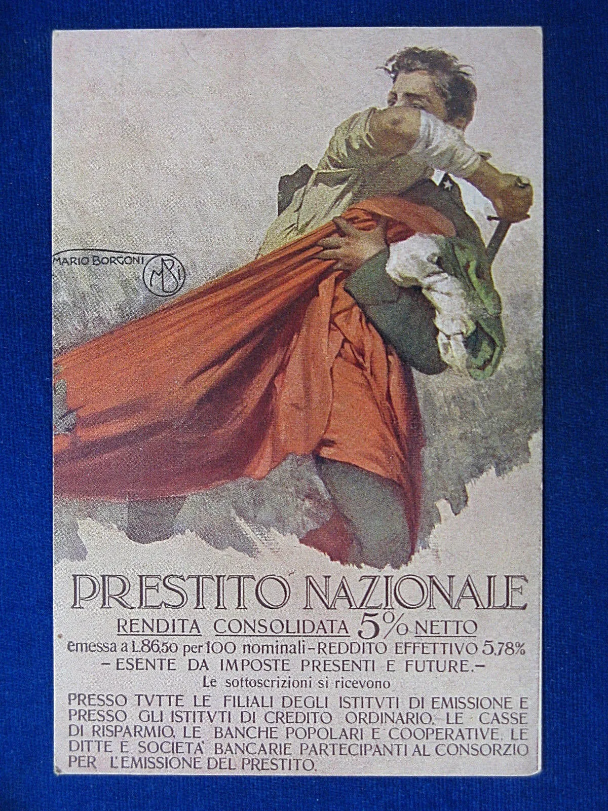 PRESTITO NAZIONALE illustrata BORGONI MARIO no viaggiata, anni 10 #14604
