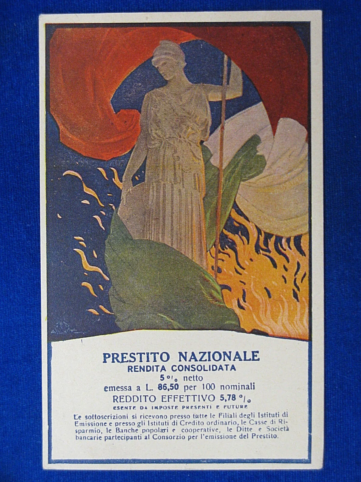 ILLUSTRATA TERZI A. Prestito Nazionale – no viaggiata, anni 10 f/p #14605