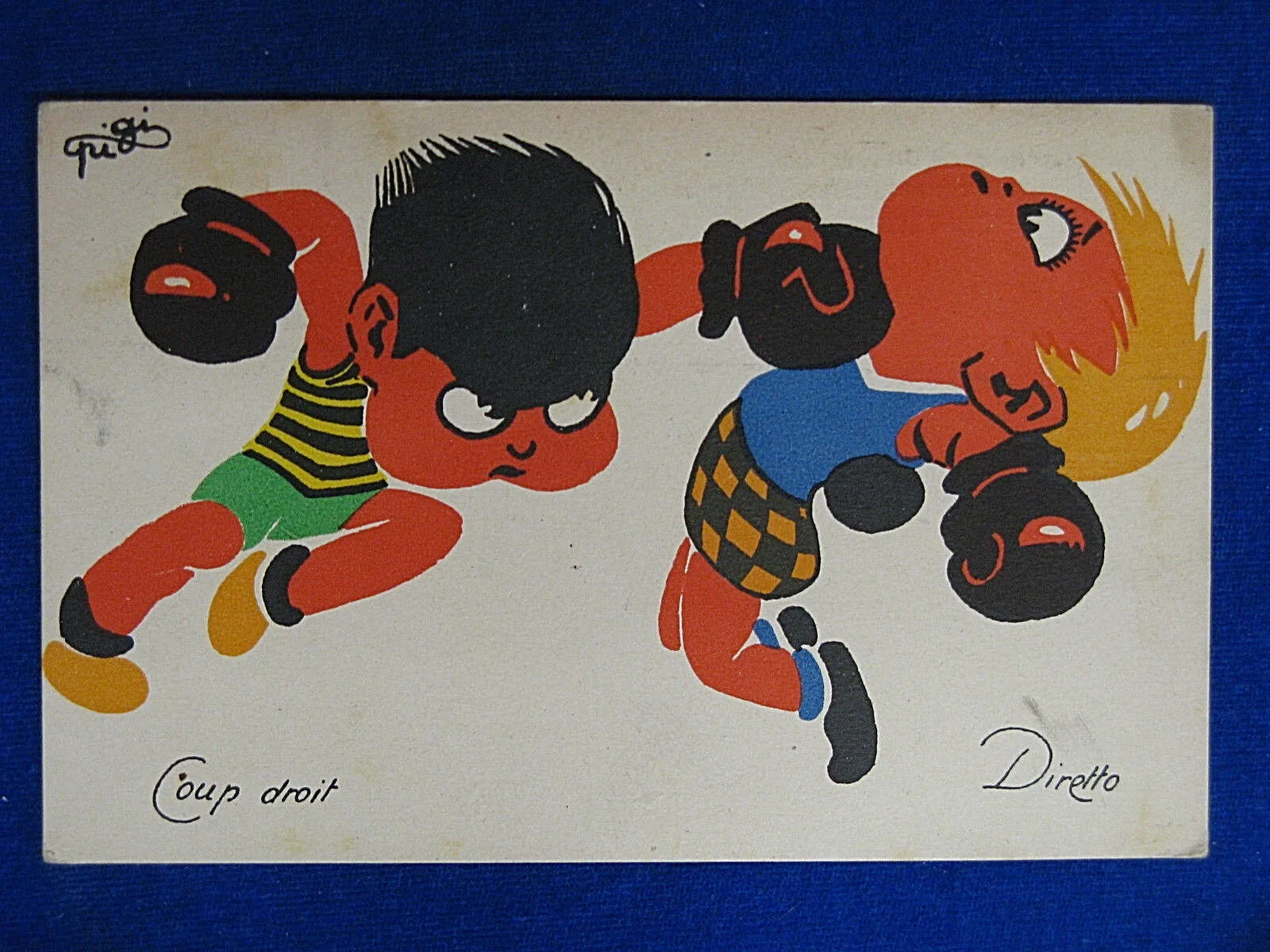 ILLUSTRATA BOXE Coup Droit  Diretto illustratore Pi. Gi  viaggiata, 1927 #14665