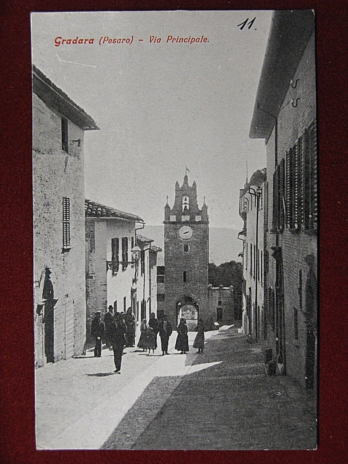 Gradara Via Principale anni 20 non viaggiata formato lucido #13440