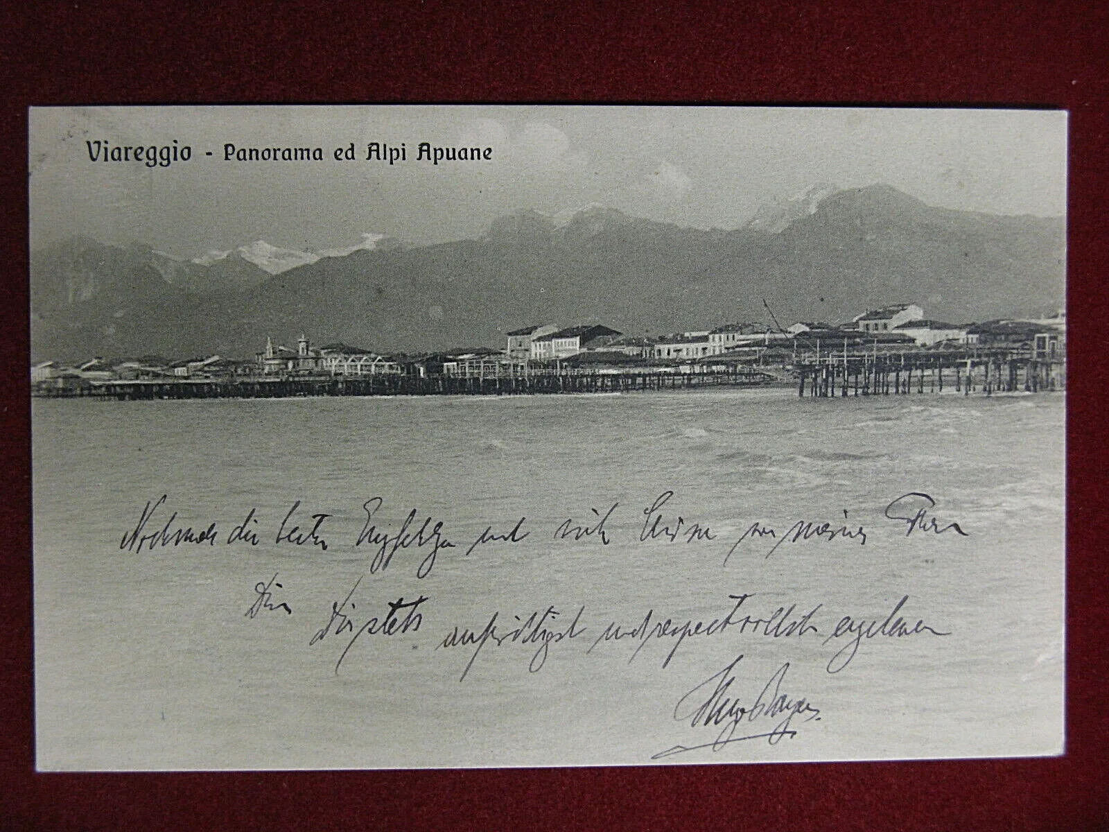 Viareggio Panorama ed Alpi Apuane anni 10, viaggiata #13602