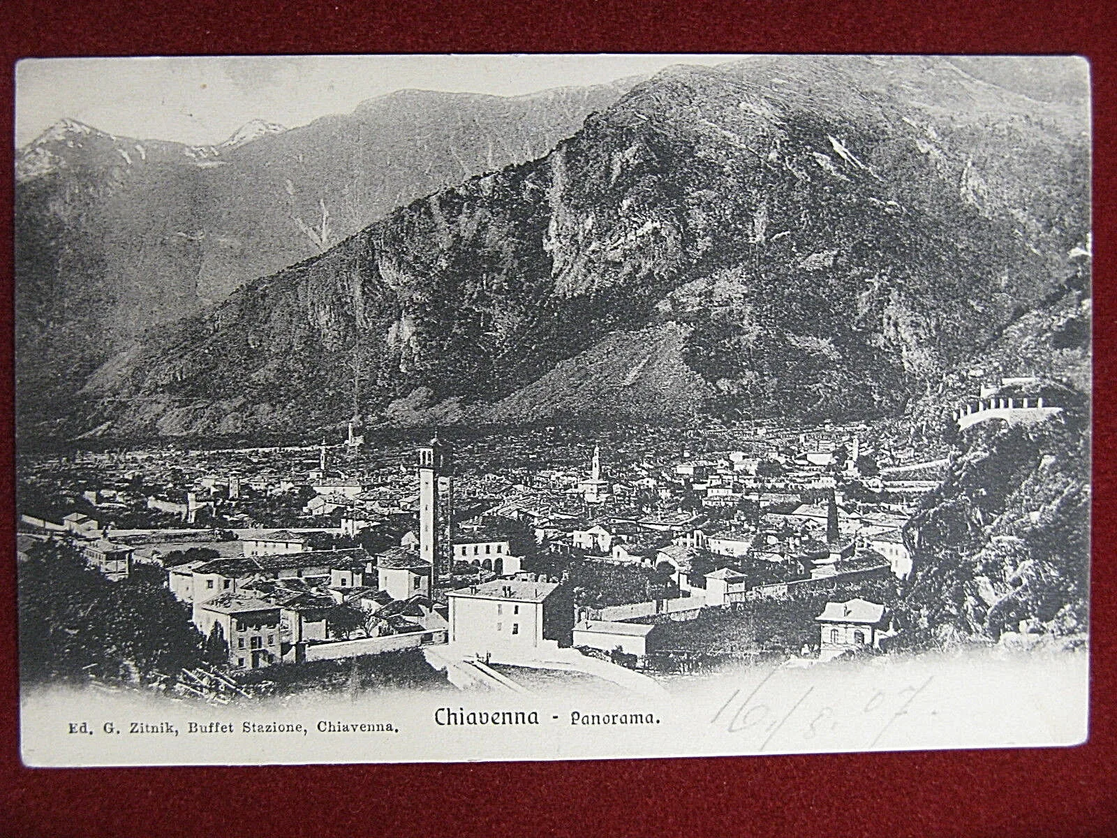 Chiavenna Panorama anni 10 viaggiata #13721