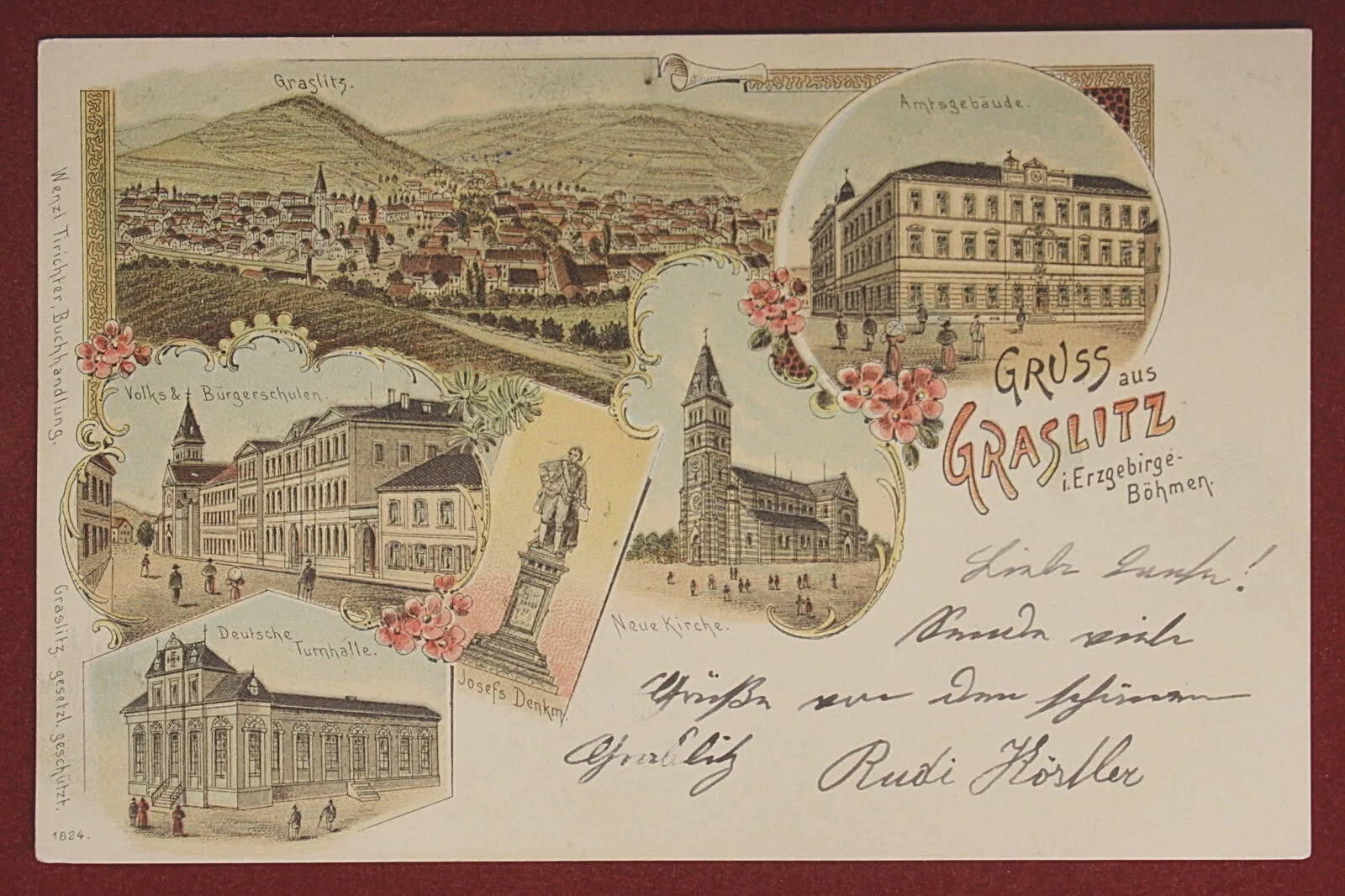 Gruss aus Kraslice Graslitz REPUBBLICA CECA  “900 viaggiata #14136