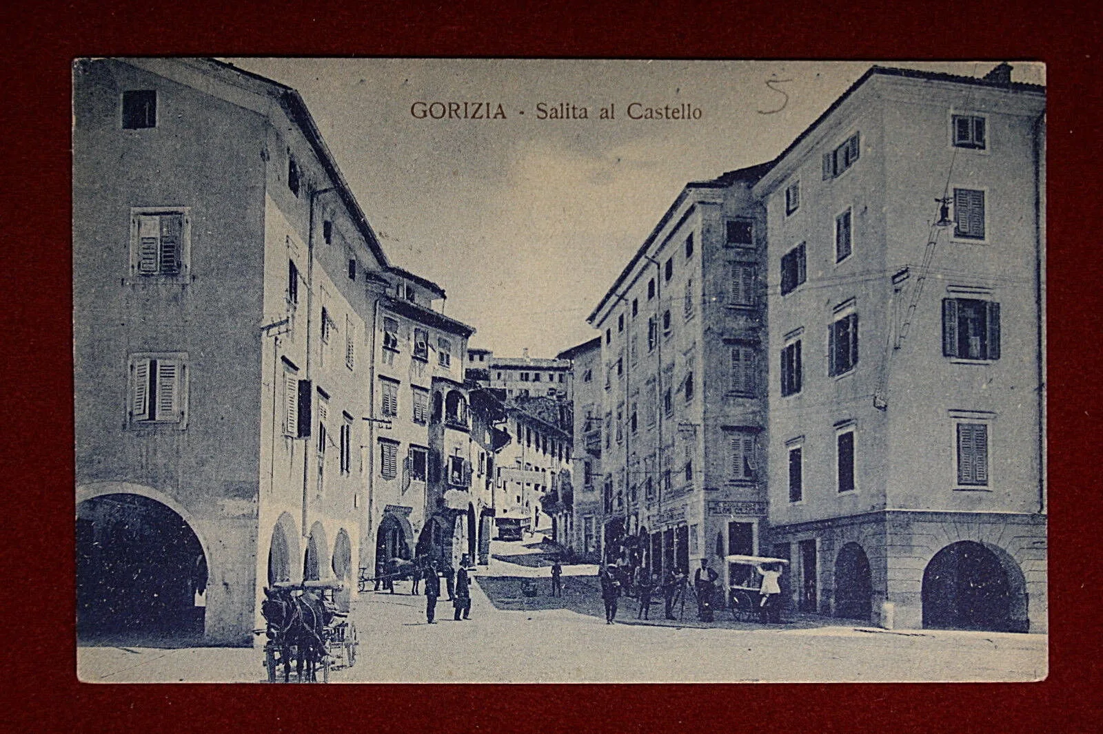 GORIZIA Salita al Castello animata carrozze viaggiata anni 20 #14168