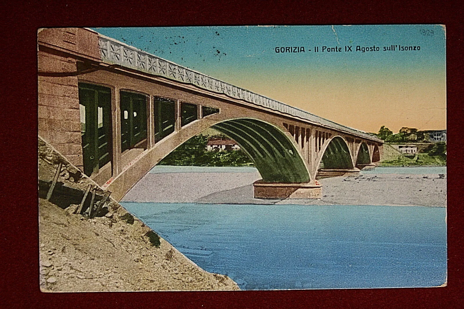 GORIZIA Ponte IX Agosto sull’Isonzo viaggiata anni 20 #14303