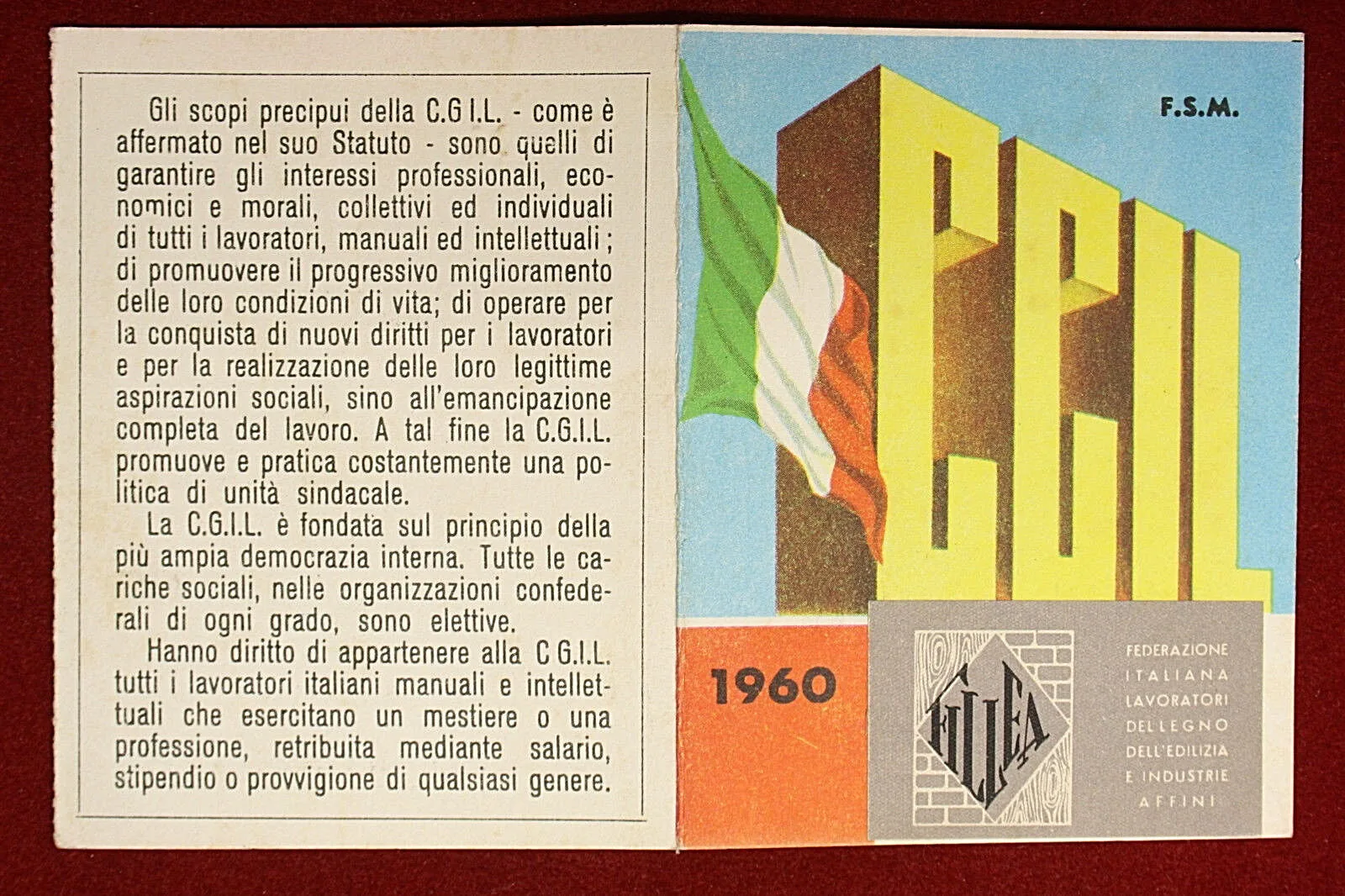Tessera CGIL 1960 Mantova #T302