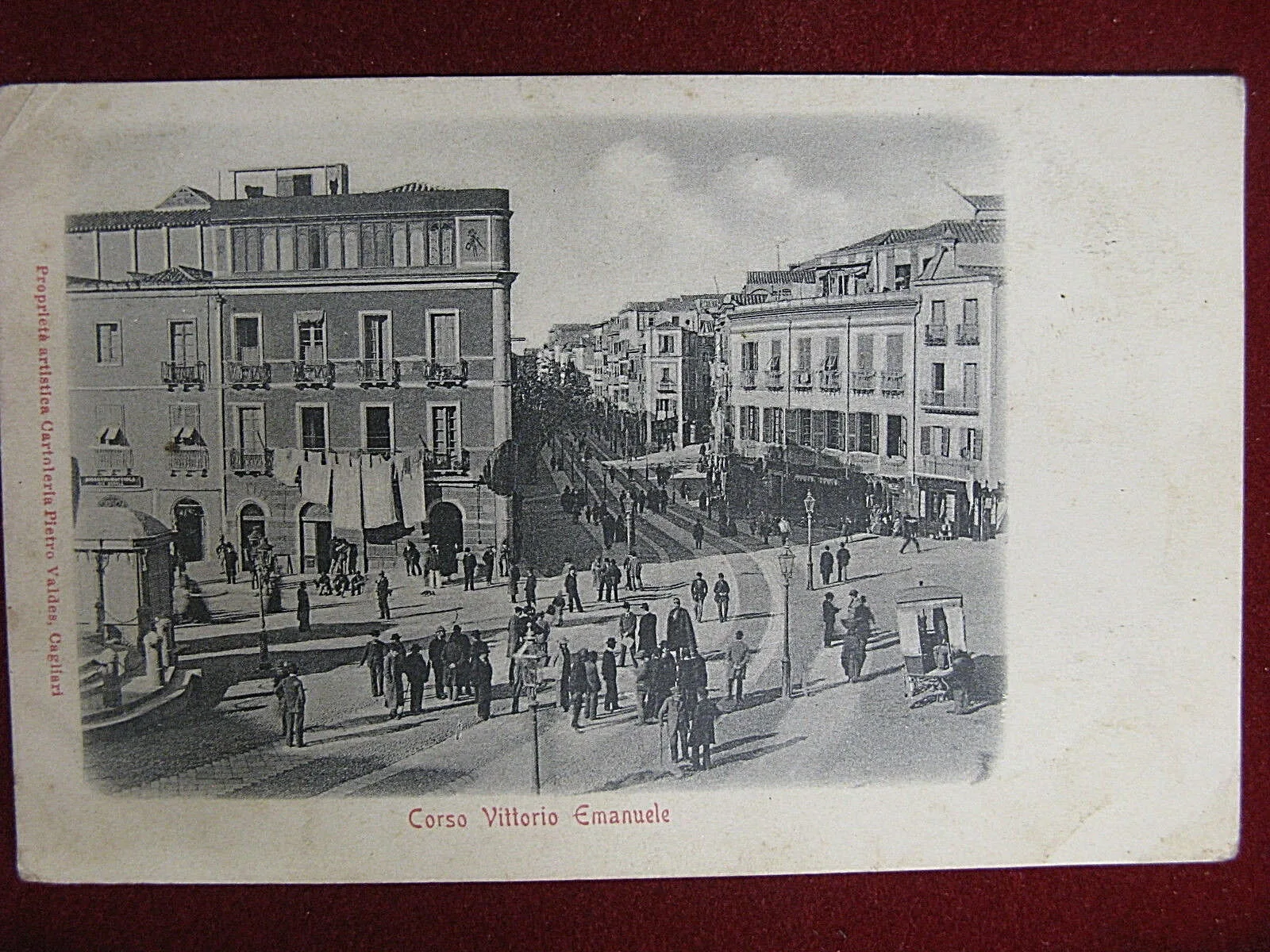 Cagliari Corso Vittorio Emanuele “900 non viaggiata animata #12426