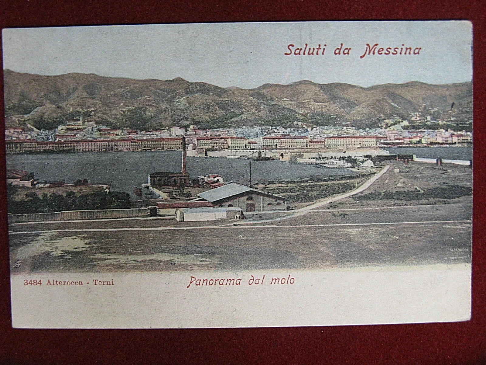 Messina Panorama dal Molo anni 10/20 non viaggiata #12483