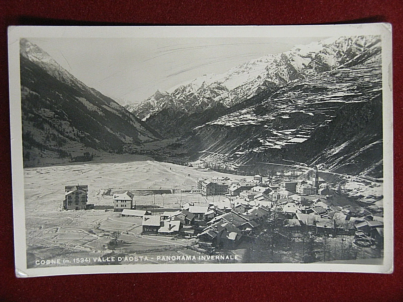 Cogne Panorama Invernale anni 30/40 viaggiata #7796