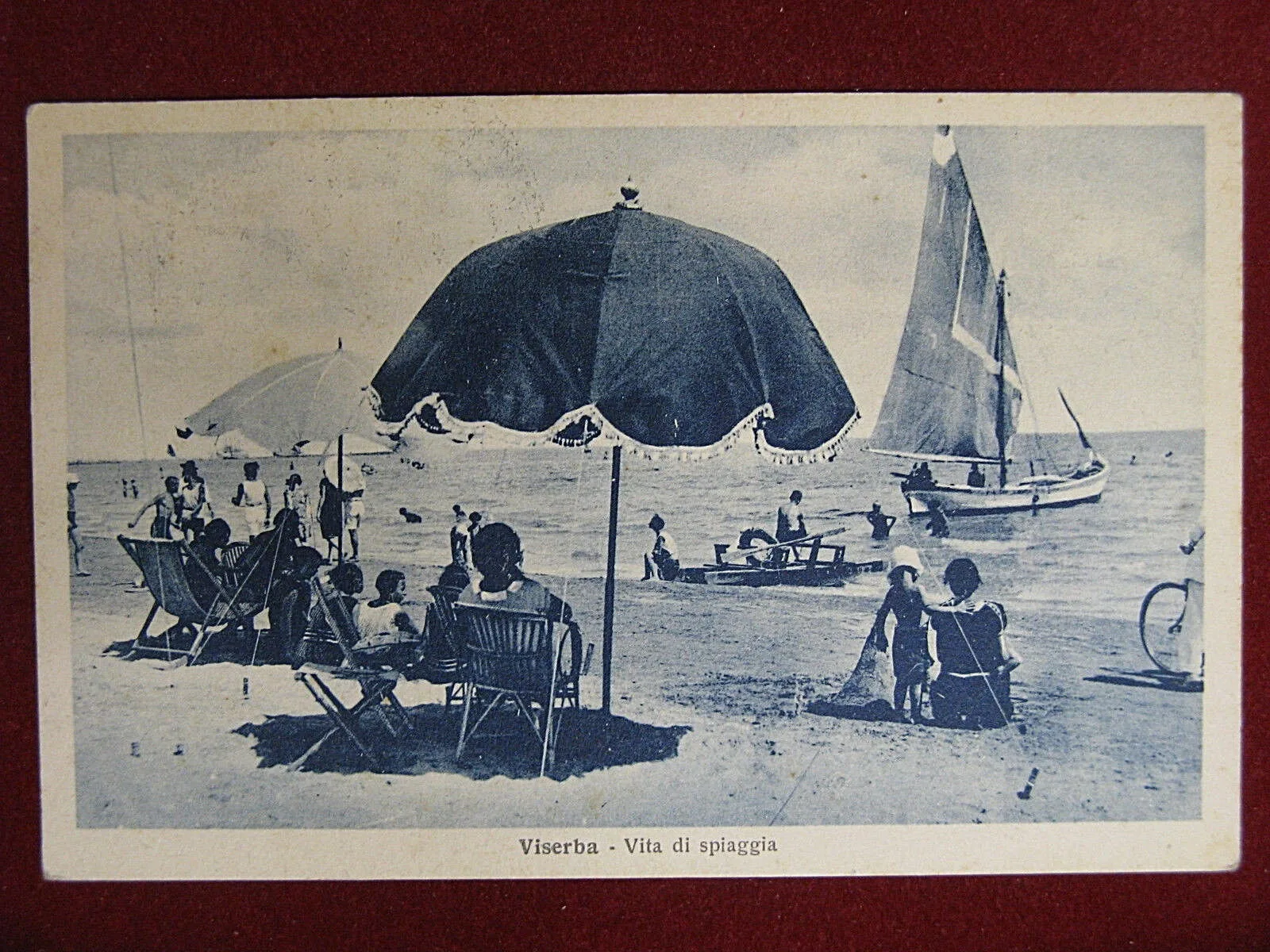 Viserba Vita di Spiaggia anni 20 viaggiata animata #12953