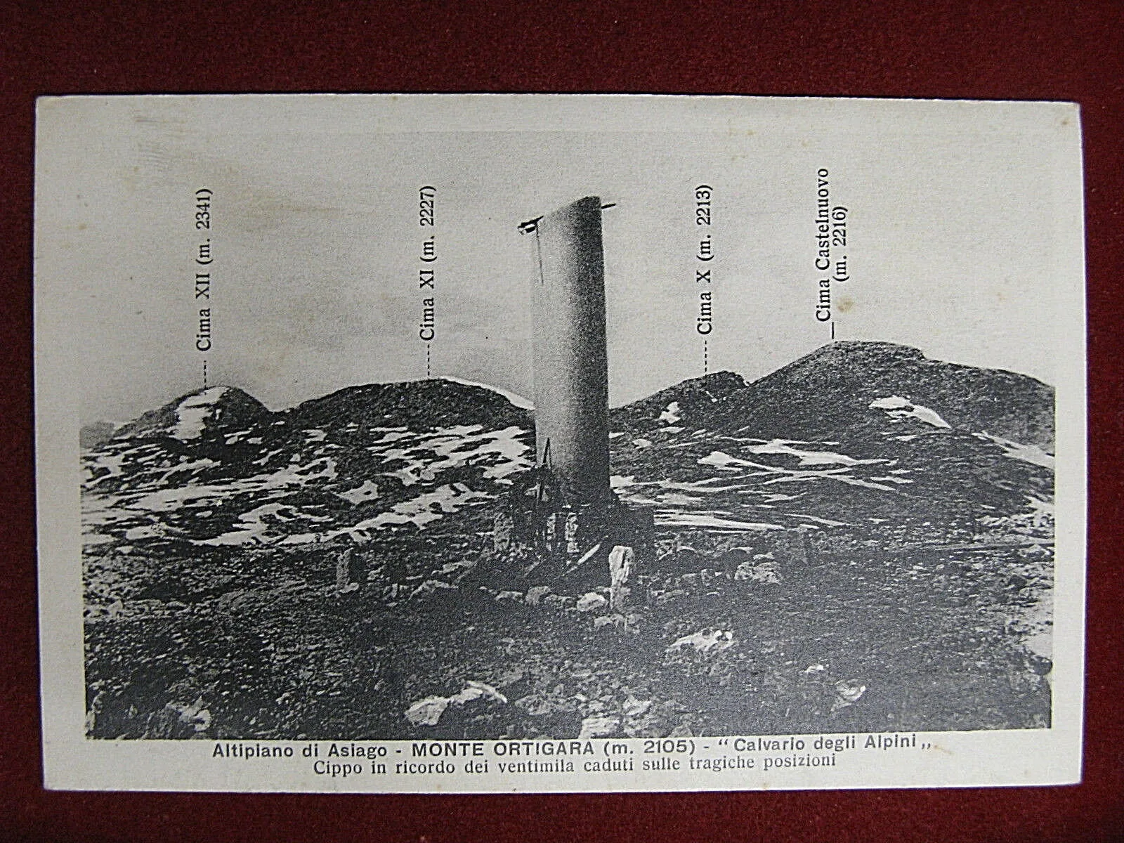 Monte Ortigara Calvario degli Alpini anni 20/30 non viaggiata #7852