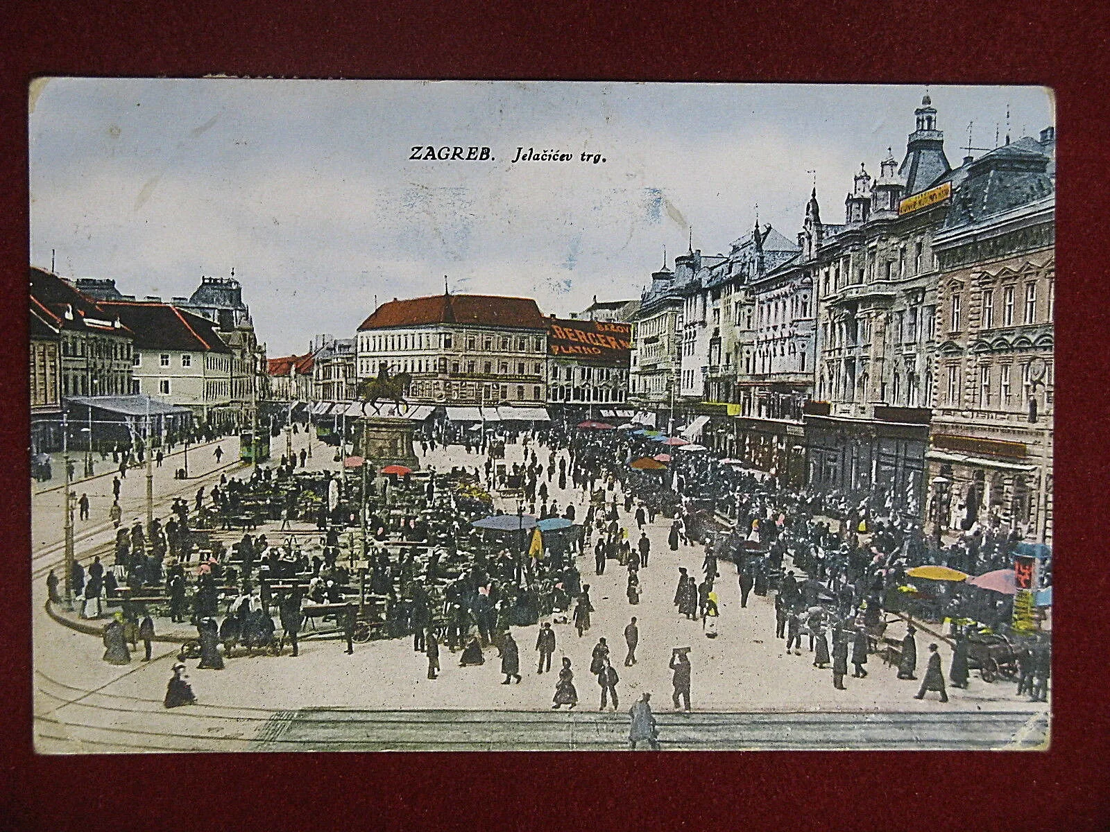 ZAGREB Croazia Jelacicev viaggiata anni 20 #11249