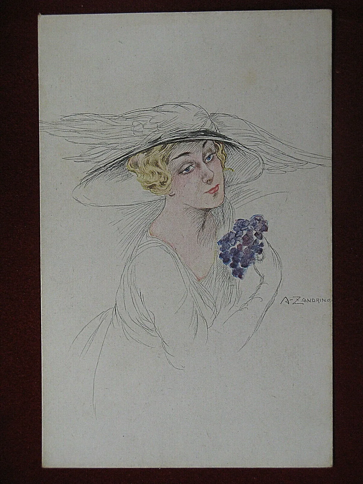illustrata ZANDRINO A. Donnina no viaggiata, anni 10 #11408