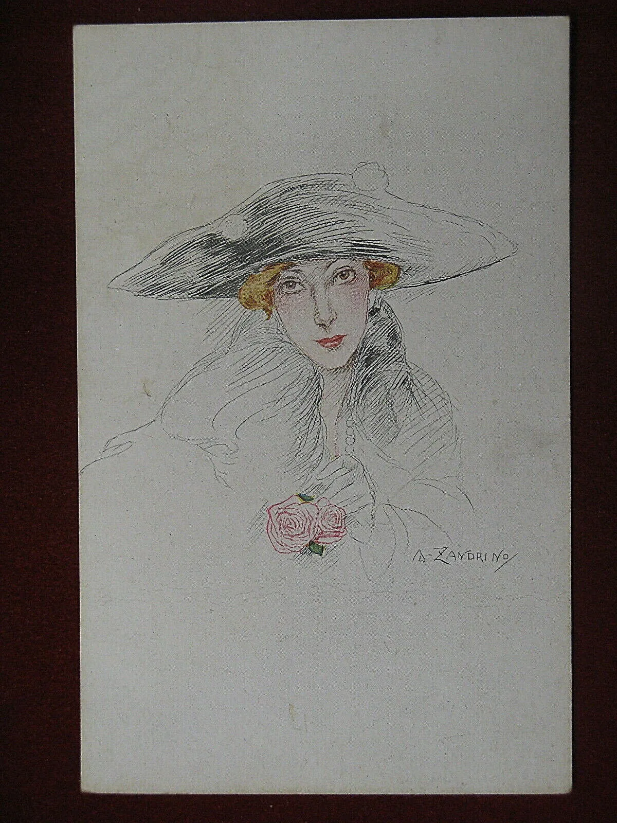 illustrata ZANDRINO A. Donnina no viaggiata, anni 10 #11409