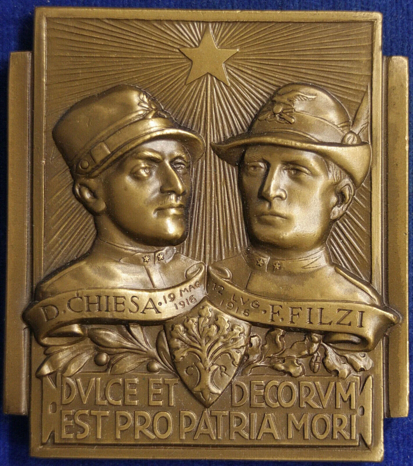 PLACCA ALPINI OSSARIO ROVERETO 1949 a Ricordo Chiesa e Filzi #SCATOLA15