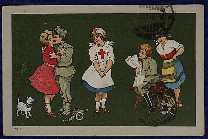 ILLUSTRATA CROCEROSSINA VIAGGIATA fp ANNI 10 #17198