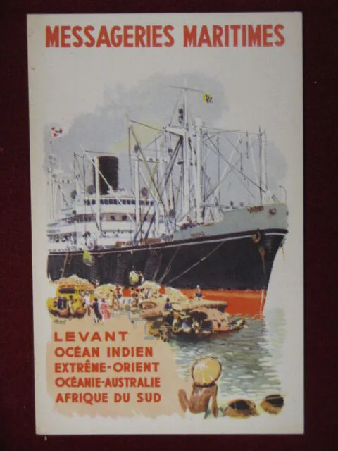 Pubblicitaria MESSAGERIES MARITIMES illustrata anni 10 no viaggiata # 13324