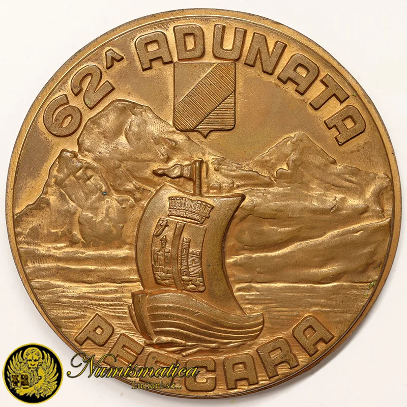 Grande Medaglia Alpini 62^ Adunata Pescara 1989 Ø 82 mm #KG80