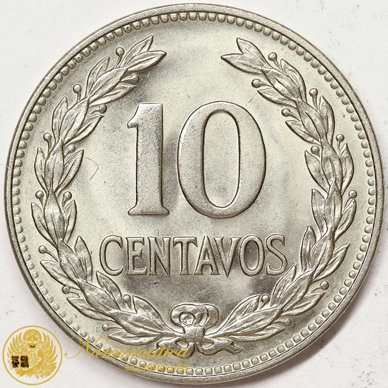 EL SALVADOR 10 Cents 1977 Francisco Morazan #1809