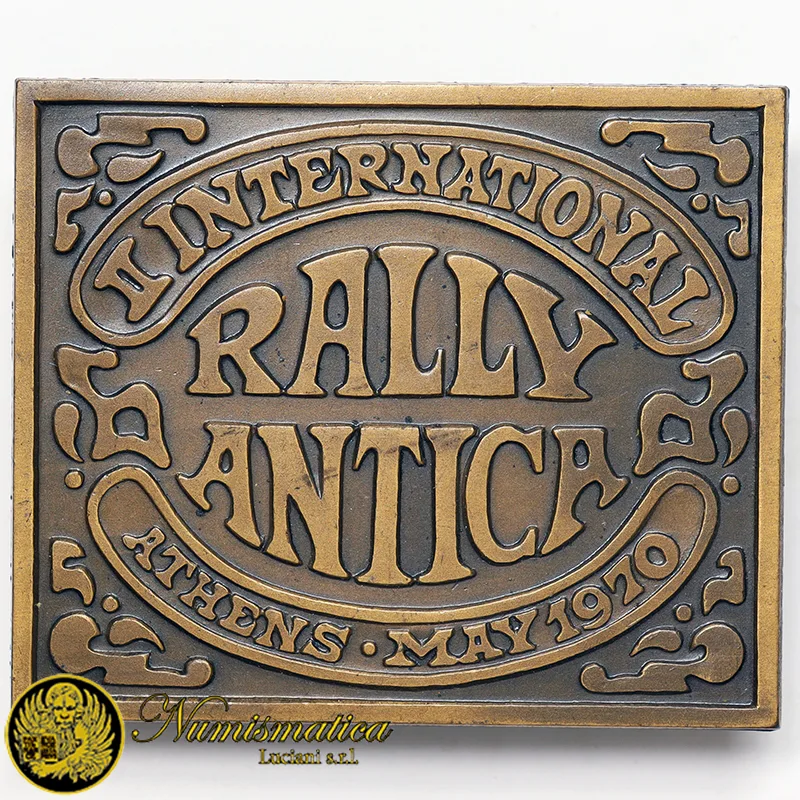 Placca 2° International RALLY ANTICA Atene 1970 30×50 mm #KG366