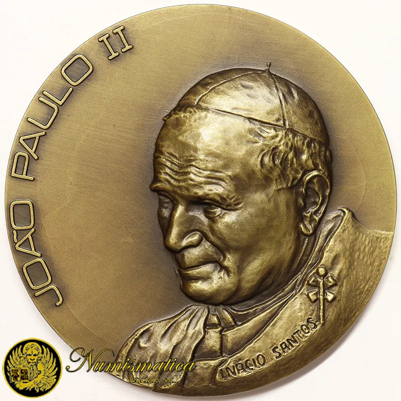 MEDAGLIA GIOVANNI PAOLO II KAROL WOJTYLA 1920-2005 Opus: Inacio Santos Bronzo Ø 79 mm #KG455