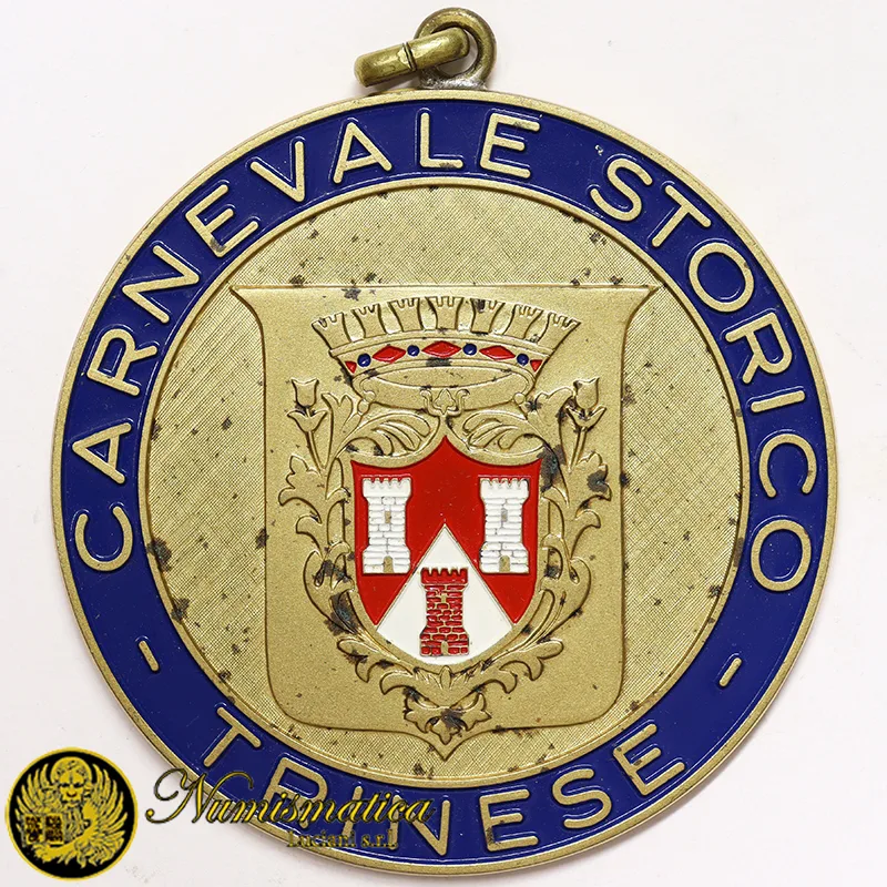 Placca Carnevale Storico Trinese VERCELLI con smalti Ø 70 mm #KG473