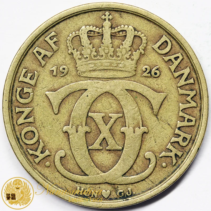 DANIMARCA 1 Corona 1926 HCN GJ Cristiano X #6089
