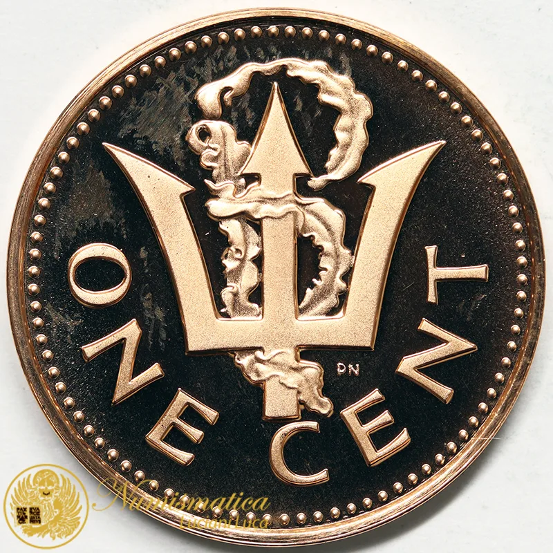Barbados 1 Cent 1974 Tridente #6094