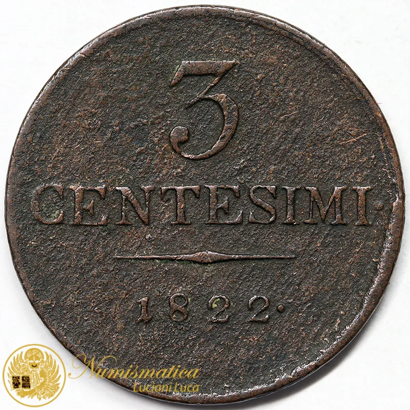 LOMBARDO VENETO 3 CENTESIMI 1822 FRANCESCO I #6123