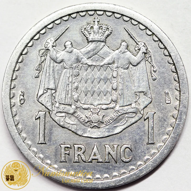MONACO 1 FRANCO 1943 LOUIS II #6136