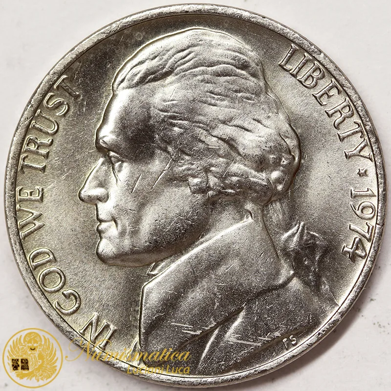 STATI UNITI 5 CENTS 1974 JEFFERSON FDC #1907