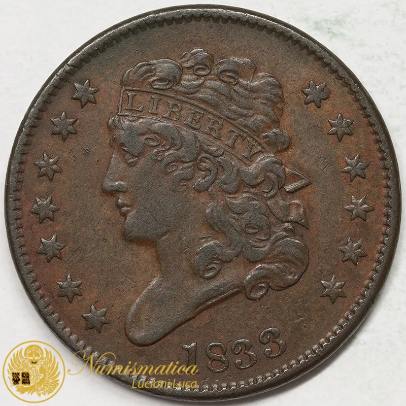 STATI UNITI 1/2 CENT 1833 CLASSIC HEAD #6227