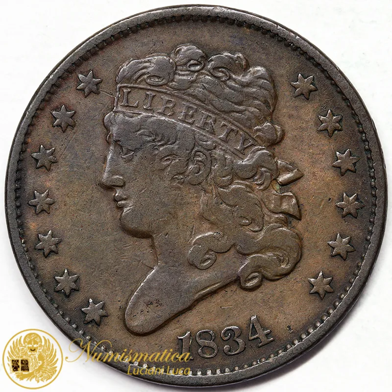 STATI UNITI CLASSIC HEAD 1/2 CENT 1834 #6230