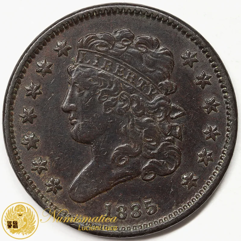 STATI UNITI 1/2 CENT 1835 CLASSIC HEAD #6232