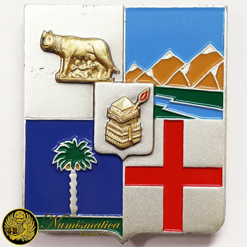 PLACCA 1° REGGIMENTO TRASMISSIONI con smalti 65×55 mm #KP23
