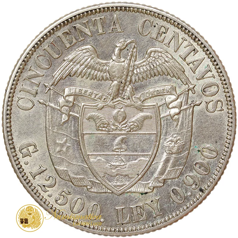 COLOMBIA 50 CENTAVOS 1934 ARGENTO #2134