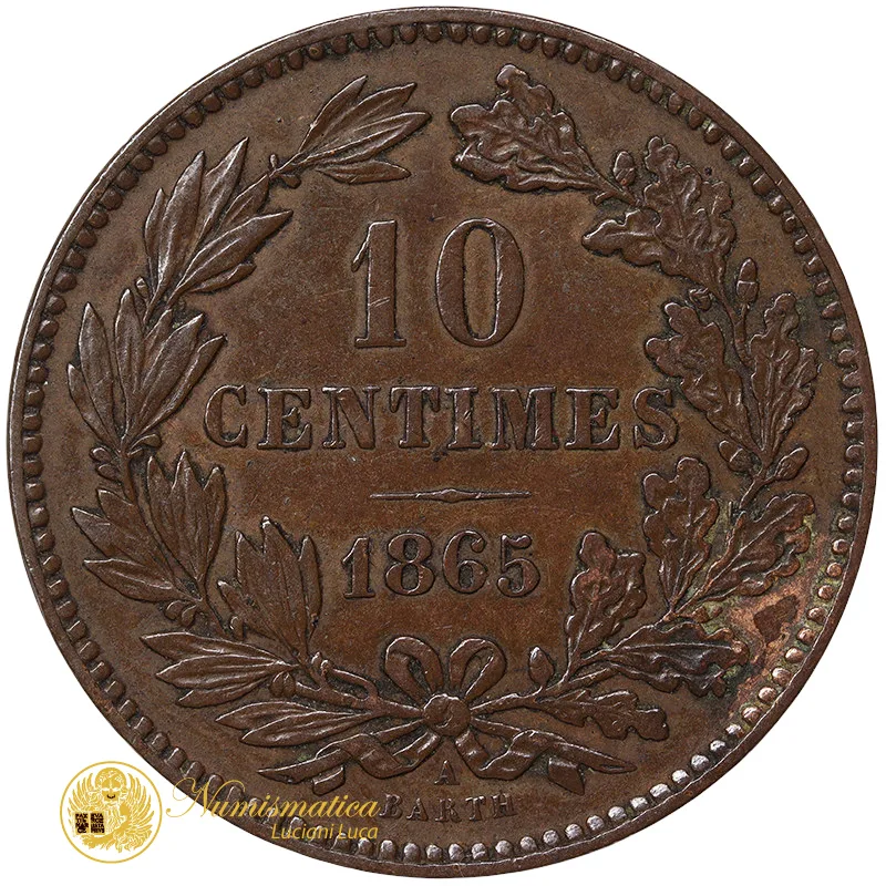 LUSSEMBURGO 10 Centimes 1865 A #2141