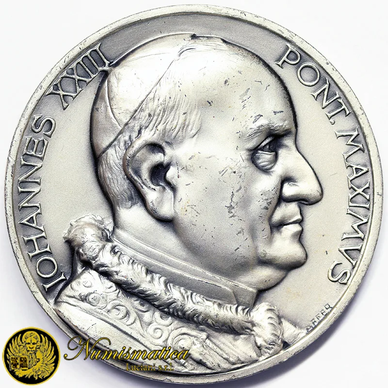 Medaglia Giovanni XXIII San Pietro Opus Affer Metallo bianco Ø 50 mm #KP426
